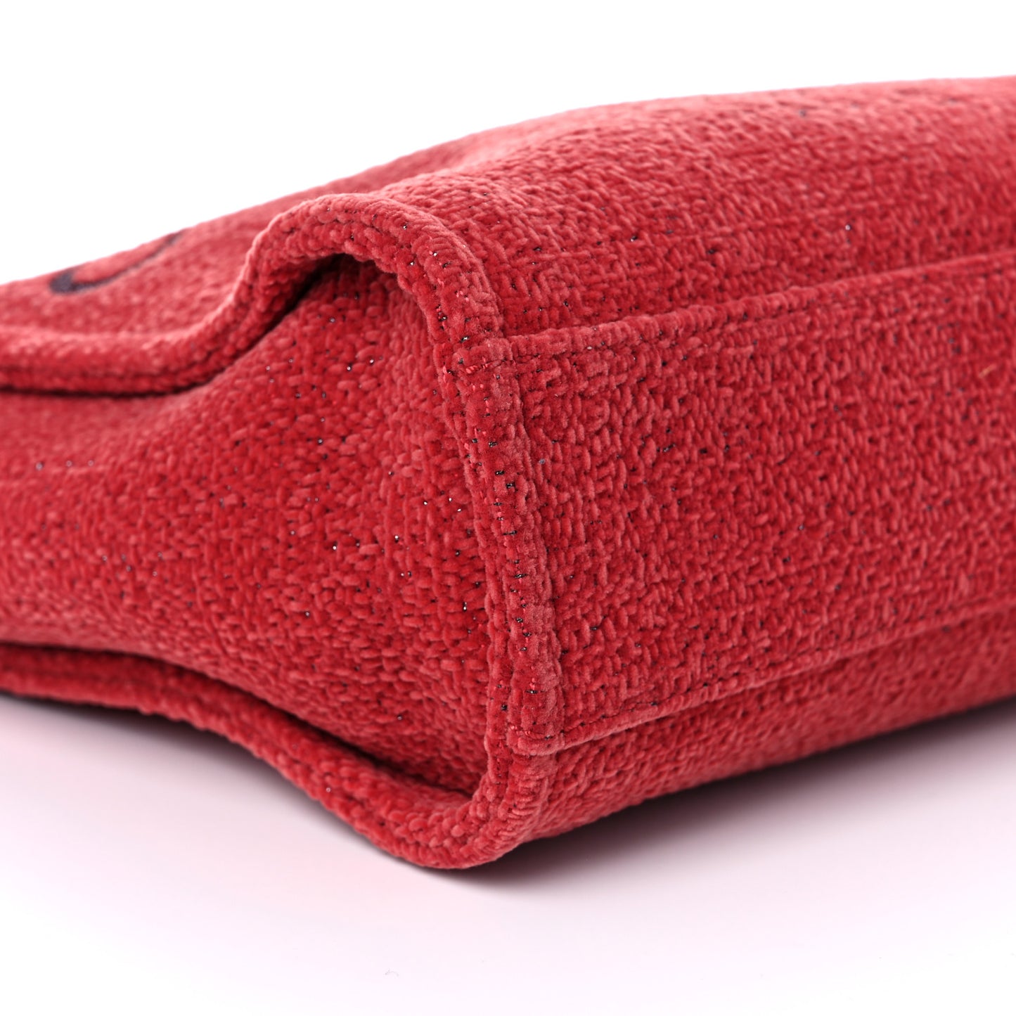 Lurex Boucle Mini Deauville Tote Red