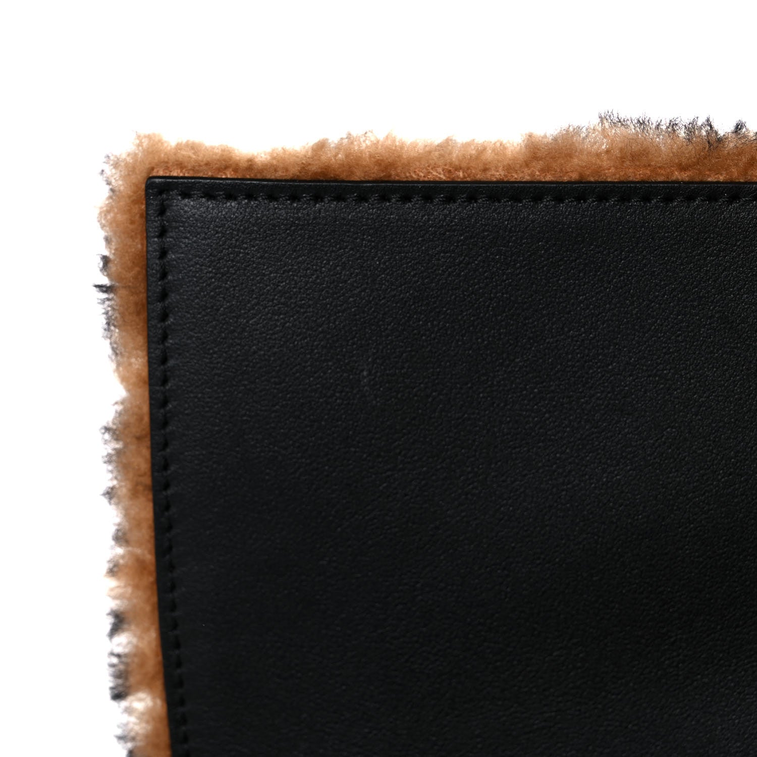 Fendi Shearling Vitello Dolce Macro FF 1974 Baguette Tobacco Black 10 of 10