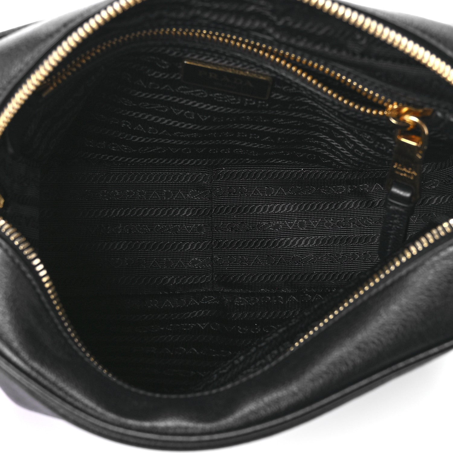 Prada Glace Calfskin Embossed Logo Crossbody Black 4 of 10