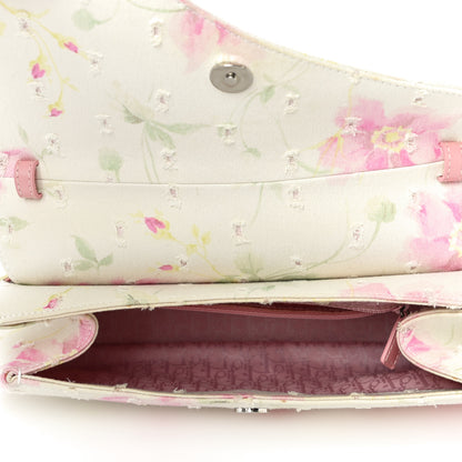 Christian Dior Canvas Floral Top Handle Saddle Bag Pink 4 of 9