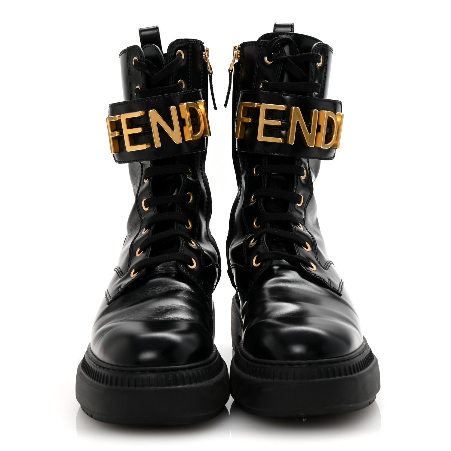 Fendi Vitello Abrasivato Fendigraphy 50mm Biker Boots 39.5 Black 3 of 8