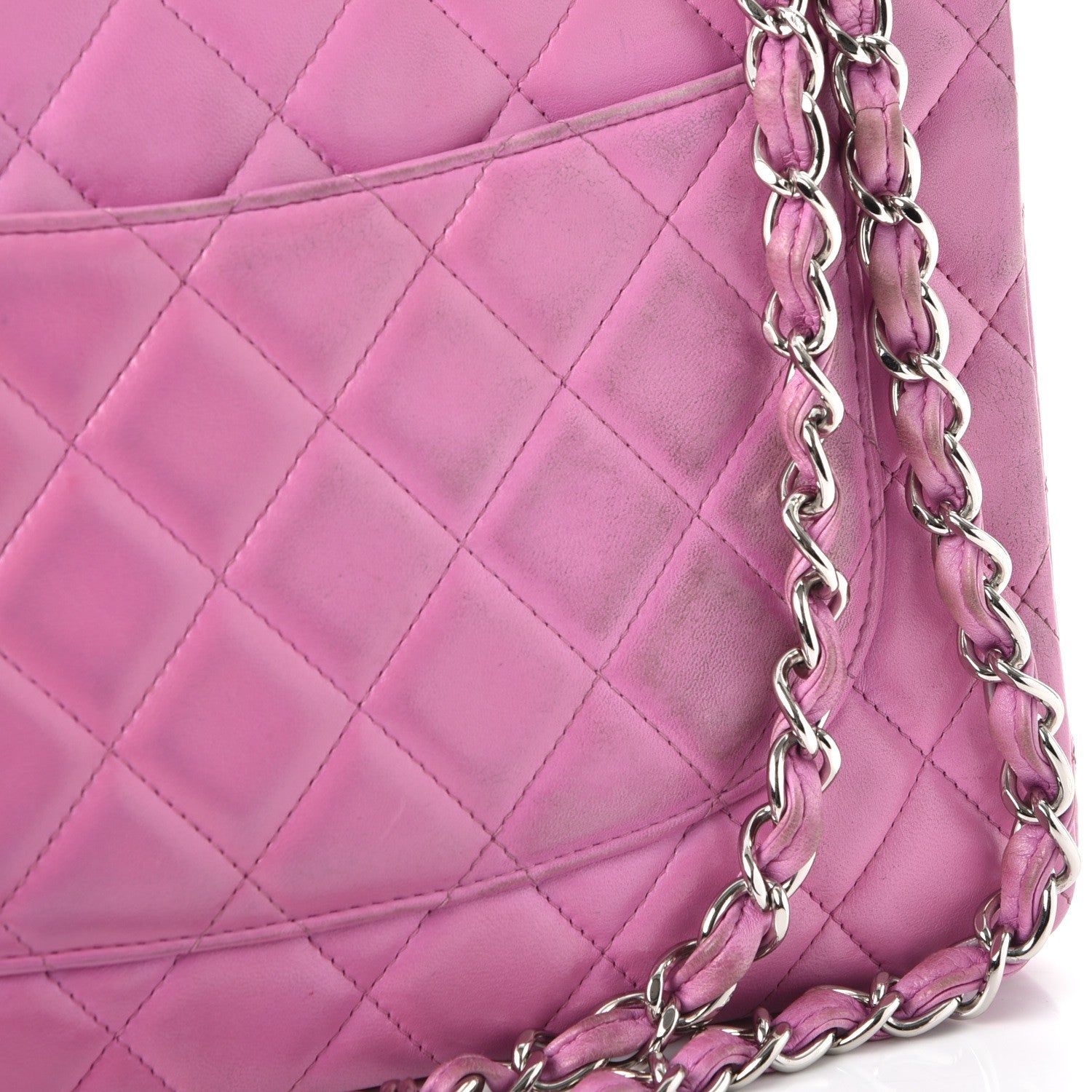 Chanel Lambskin Quilted Jumbo Double Flap Light Purple 11 of 17