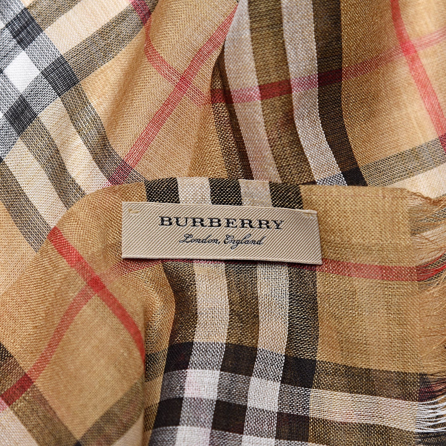 Wool Silk Gauze Vintage Check Scarf Antique Yellow