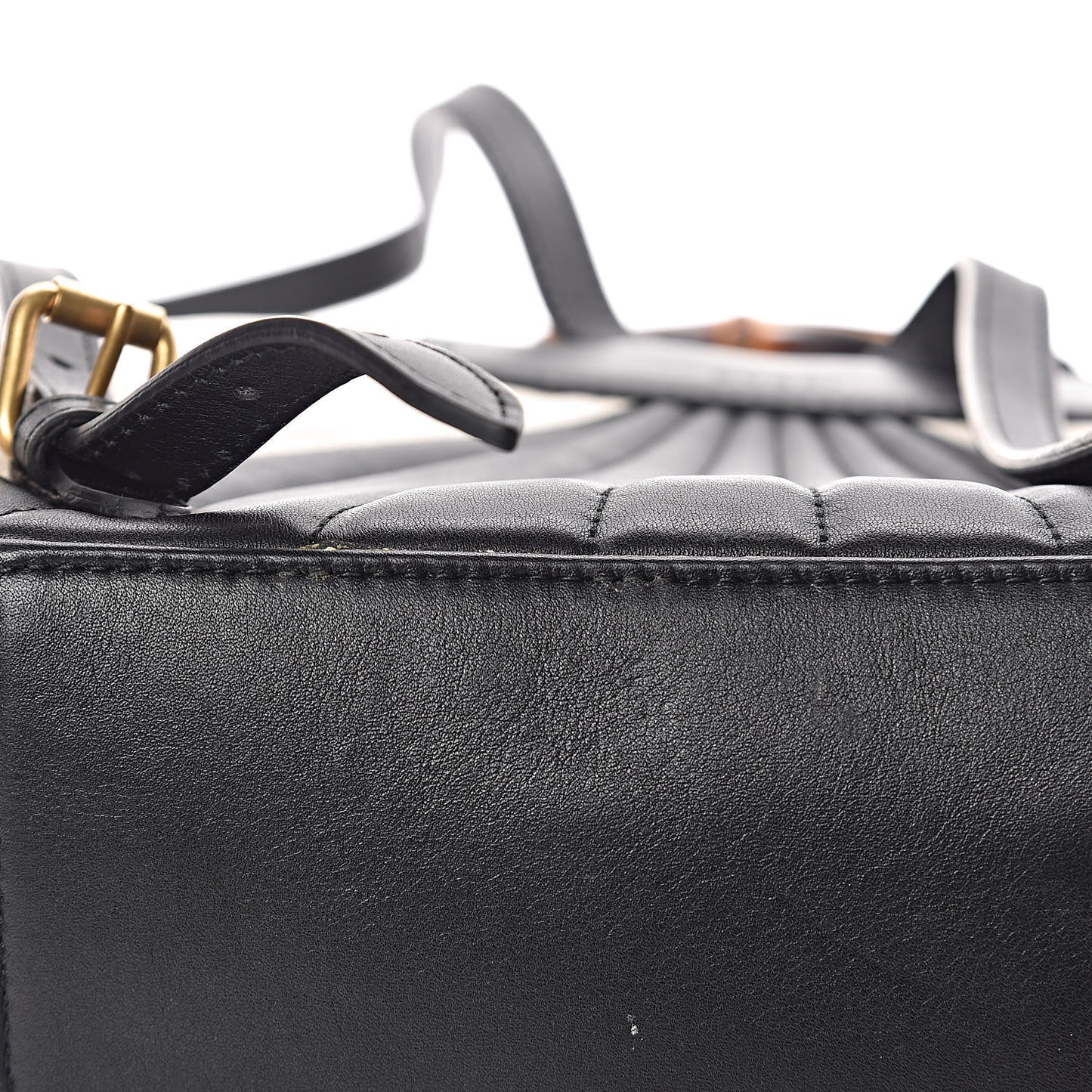 Calfskin Bamboo Trapuntata Queen Margaret Backpack Mystic White Black