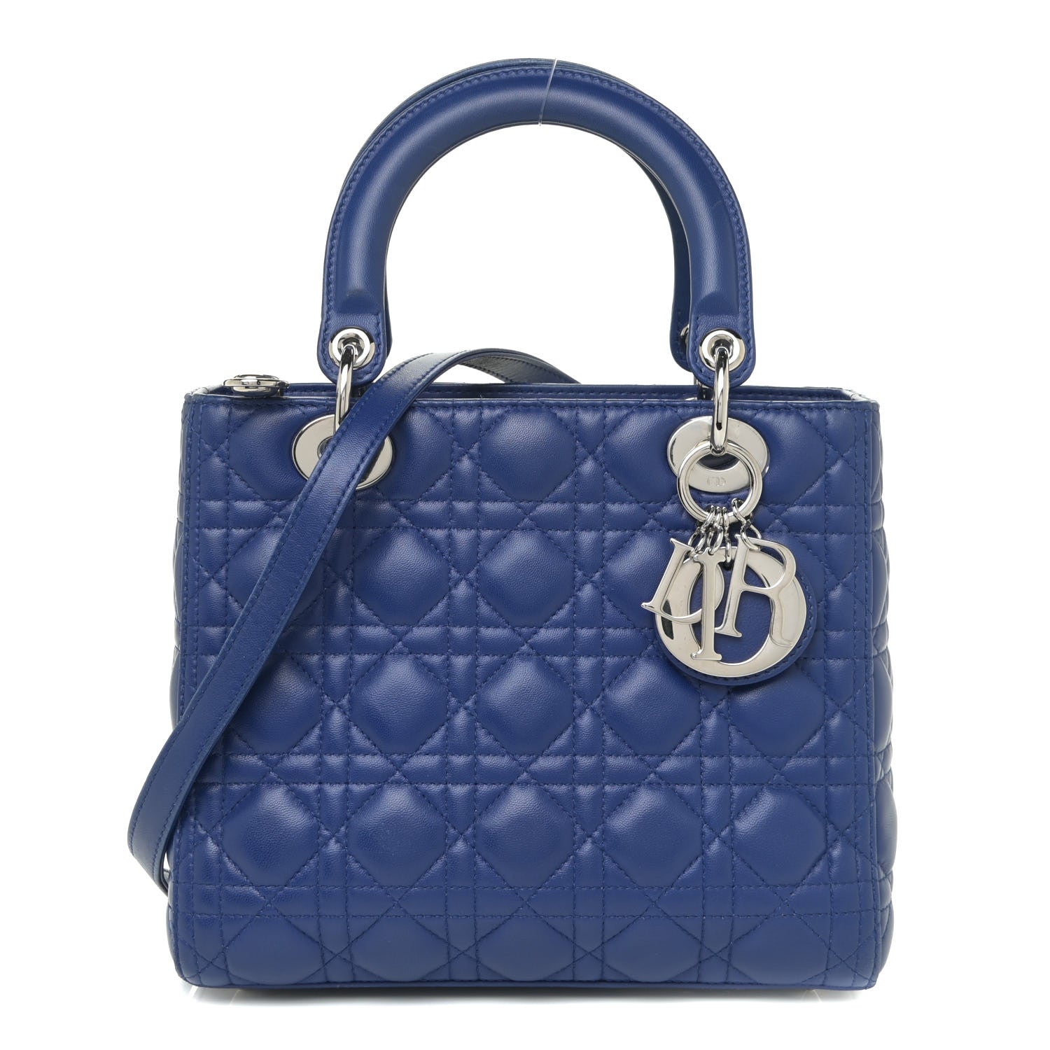 Christian Dior Lambskin Cannage Medium Lady Dior Blue 1 of 15