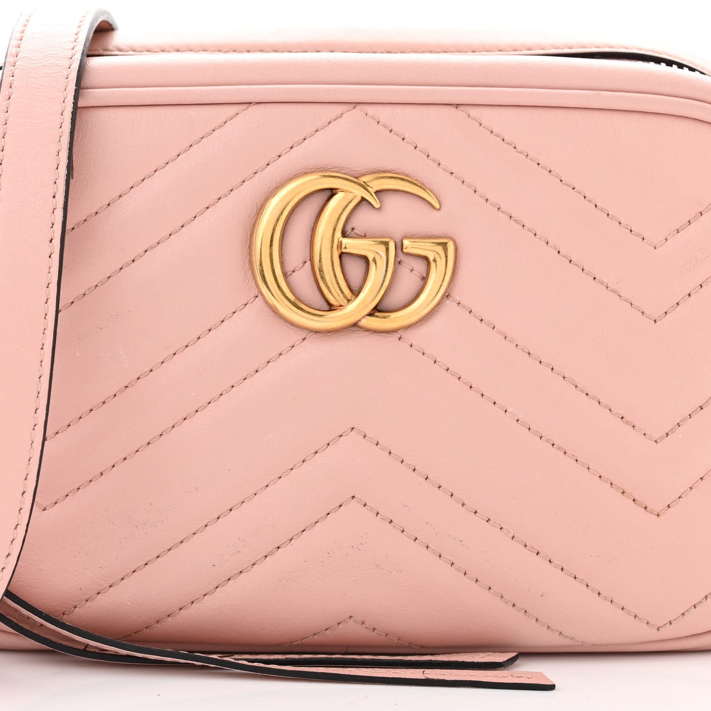 Calfskin Matelasse Mini GG Marmont Chain Shoulder Bag Perfect Pink