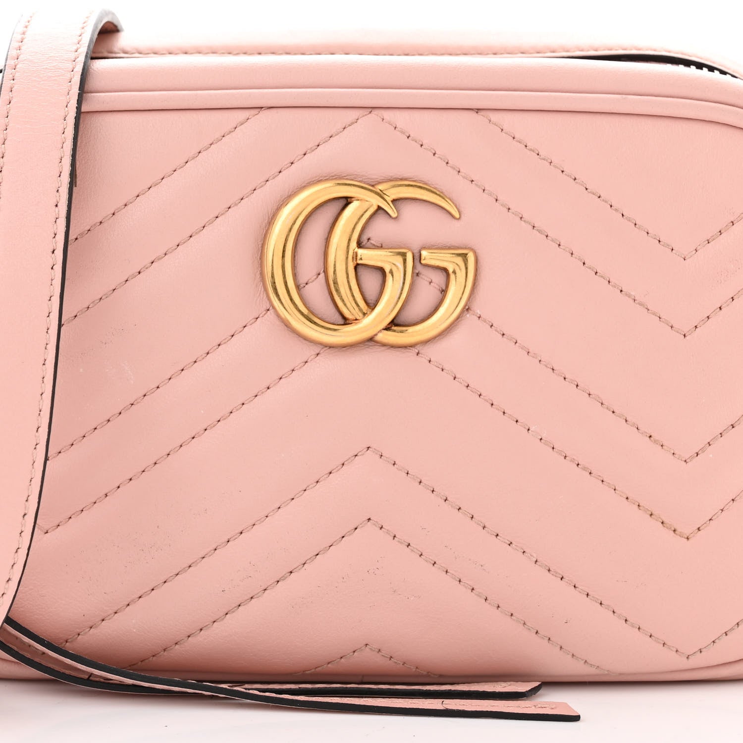 Gucci Calfskin Matelasse Mini GG Marmont Chain Shoulder Bag Perfect Pink 8 of 17