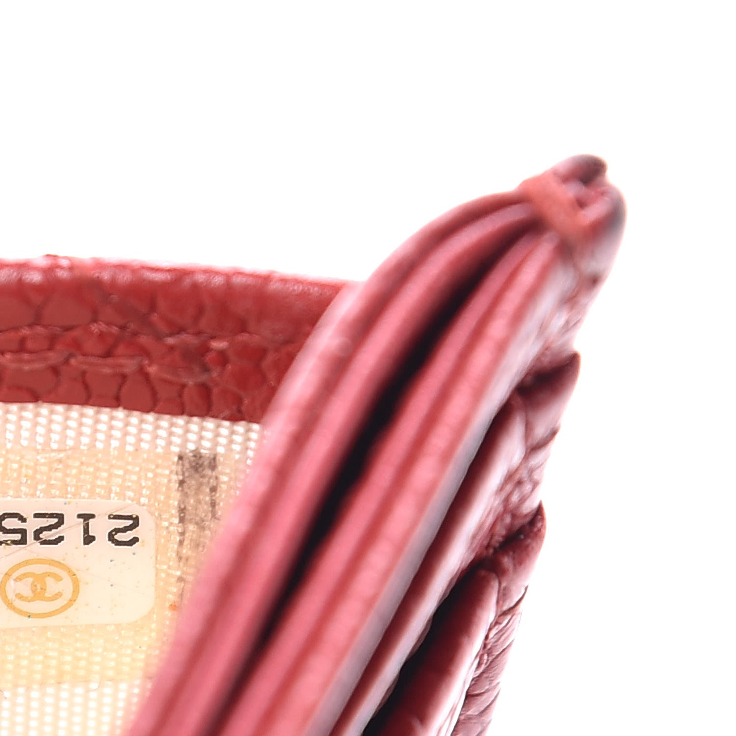 Chanel Caviar Quilted Card Holder Dark Red 8 of 9