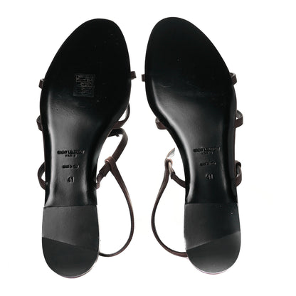 Saint Laurent Calfskin Cassandra Monogram Sandals 41 Moro 9 of 21