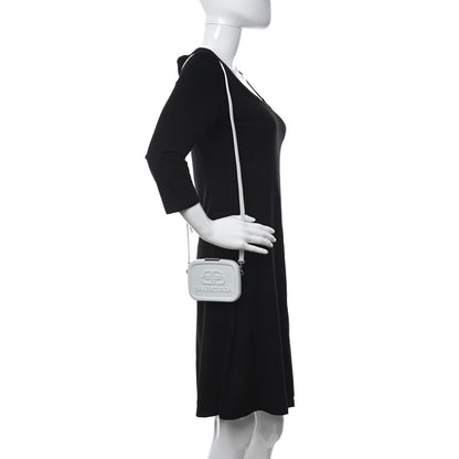 Balenciaga Recycled Plastic Calfskin Embossed Mini Lunch Box Case with Strap White 2 of 10