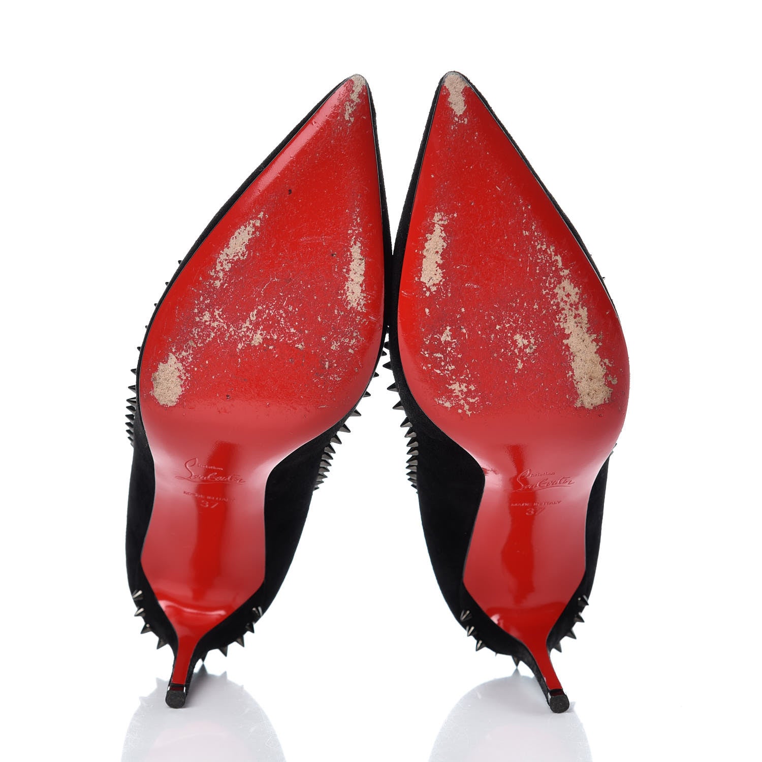 Christian Louboutin Suede Studded Anjalina 85 Pumps 37 Black 7 of 16