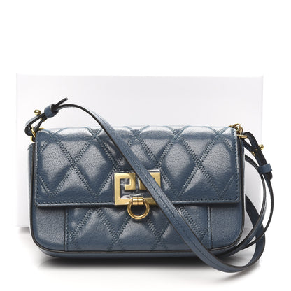 Givenchy Goatskin Quilted GV3 Mini Pocket Convertible Bag Mineral Blue 10 of 10
