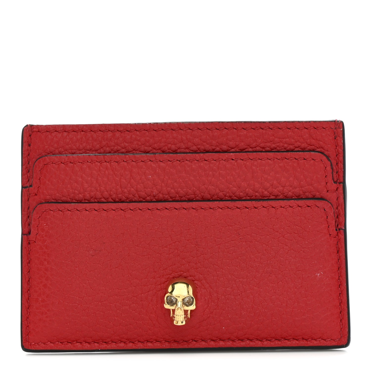 Alexander McQueen Calfskin Skull Card Holder Scarlet Red 1 of 8