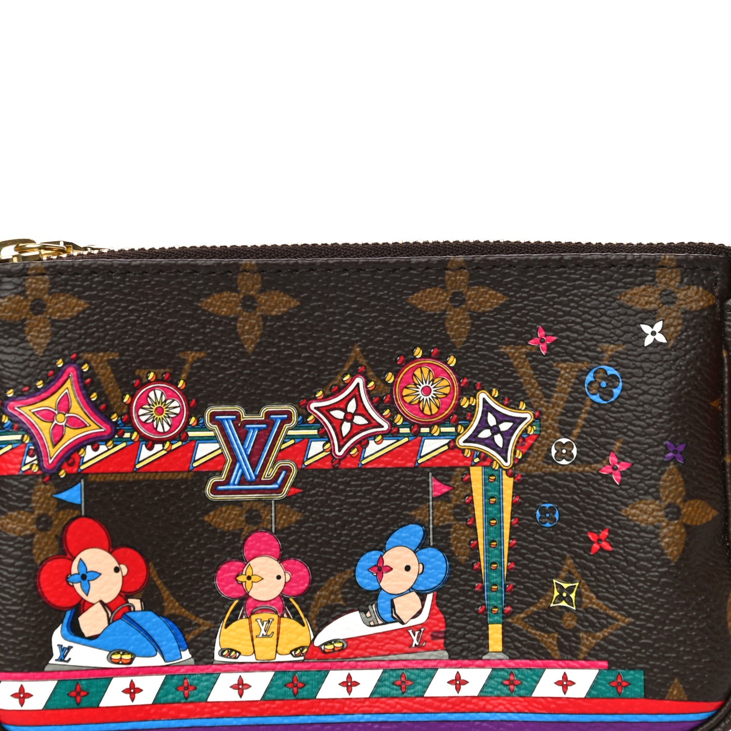 Monogram 2020 Christmas Animation Bumper Cars Mini Pochette Accessories Coquelicot