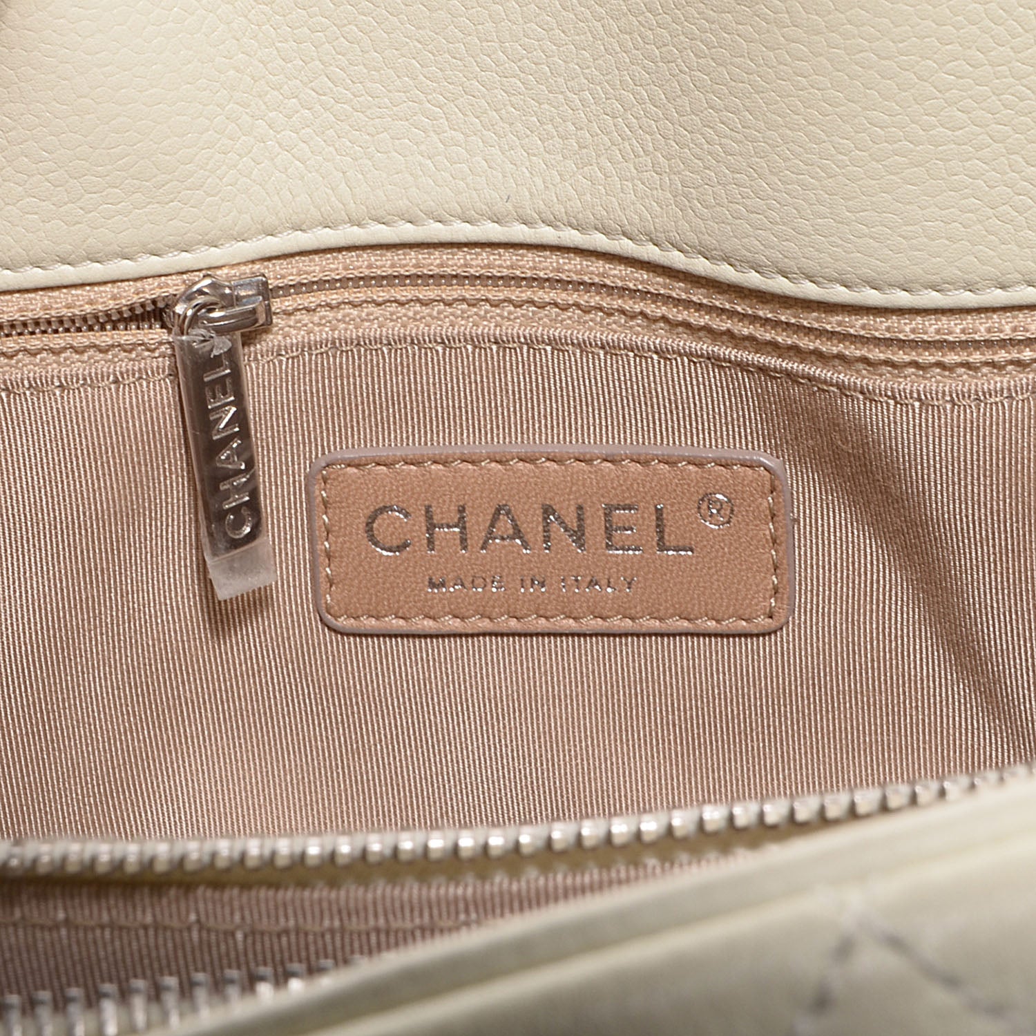 Chanel Caviar CC Timeless Soft Tote Off White 6 of 7