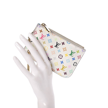 Louis Vuitton Monogram Multicolor Key Pouch White Anie 2 of 8