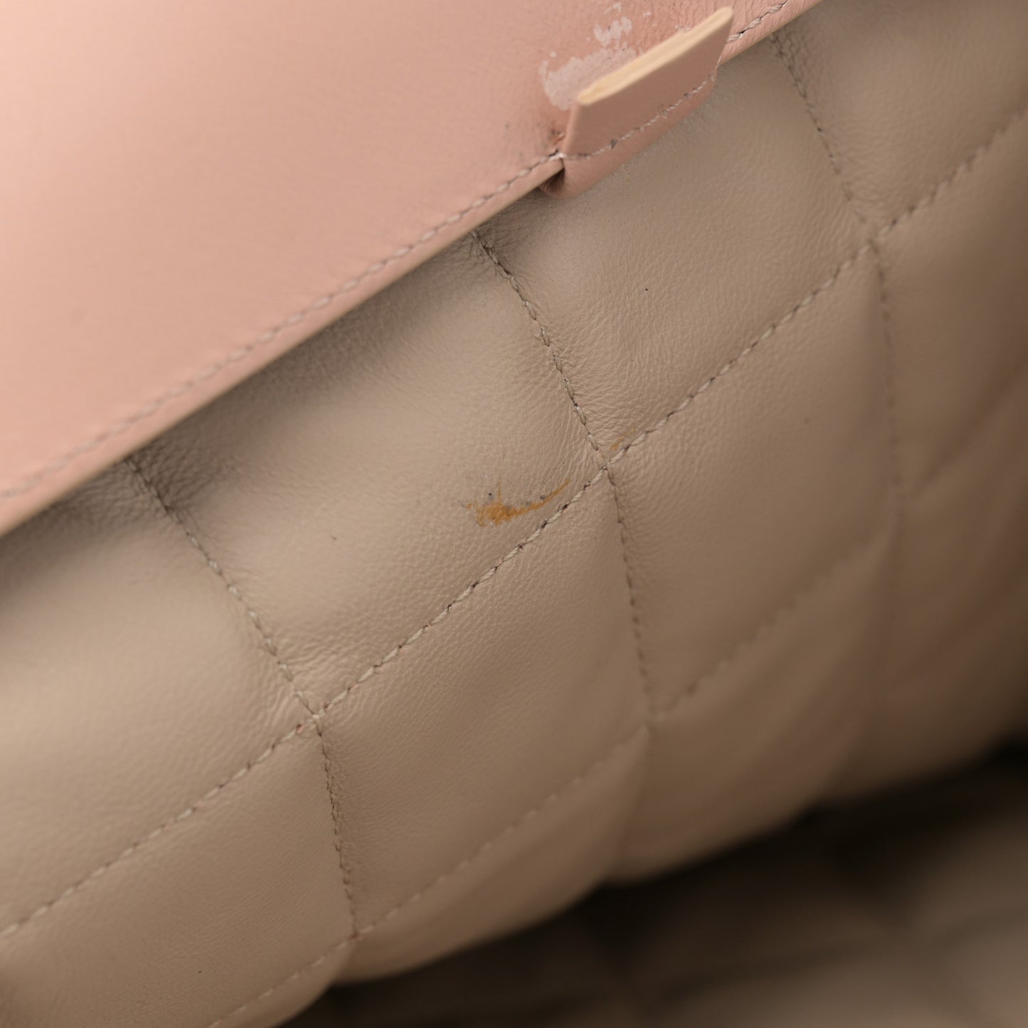 Calfskin Quilted Vertical Cabas Tote Beige