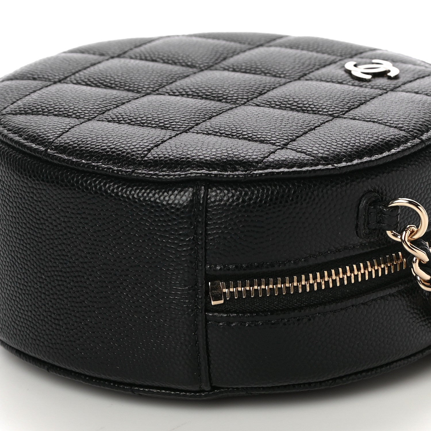 Chanel Caviar Quilted Round Clutch With Chain Black 10 of 11