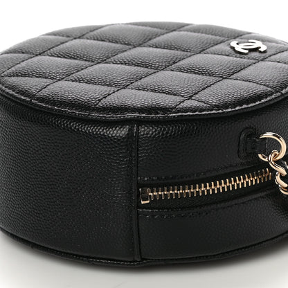 Chanel Caviar Quilted Round Clutch With Chain Black 10 of 11