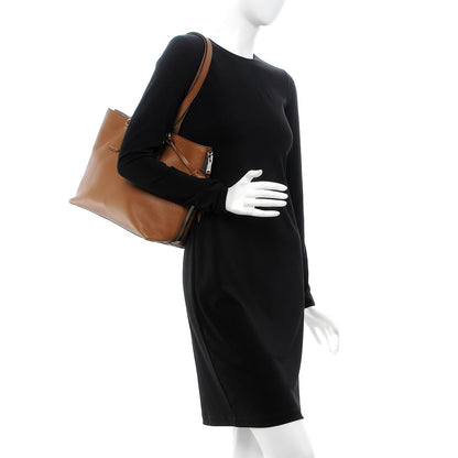 Prada Vitello Daino Side Zip Tote Cannella 2 of 8