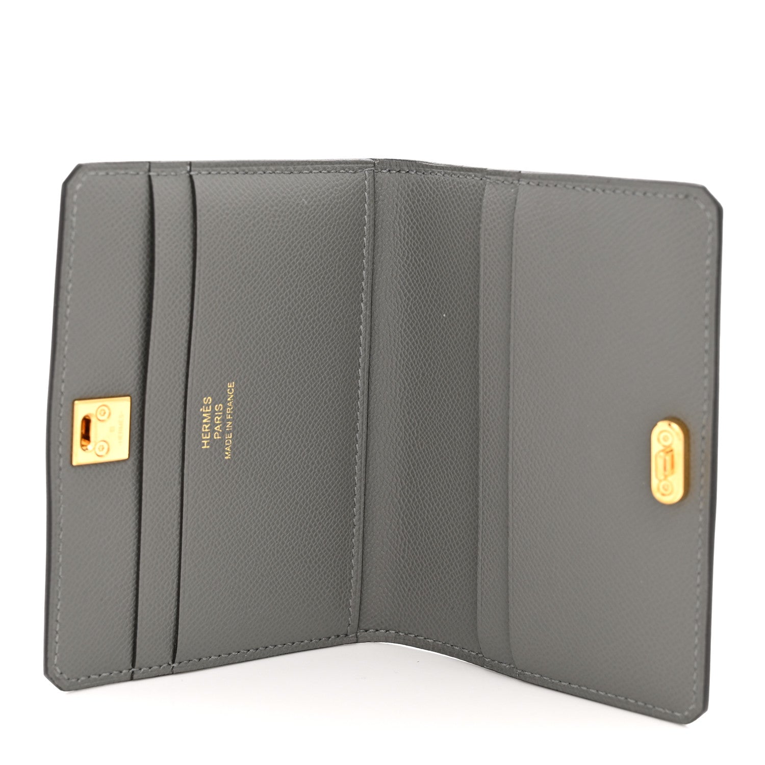 Hermes Madame Calfskin Medor Card Holder Gris Meyer 5 of 7