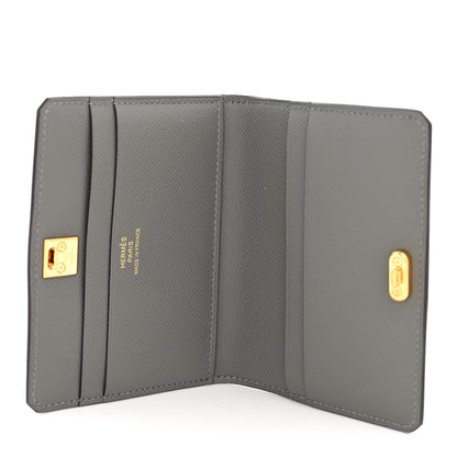Hermes Madame Calfskin Medor Card Holder Gris Meyer 5 of 7