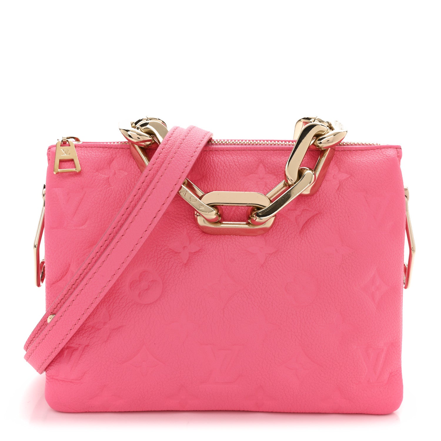 Louis Vuitton Calfskin Embossed Monogram Coussin BB Rose Fluo 1 of 10