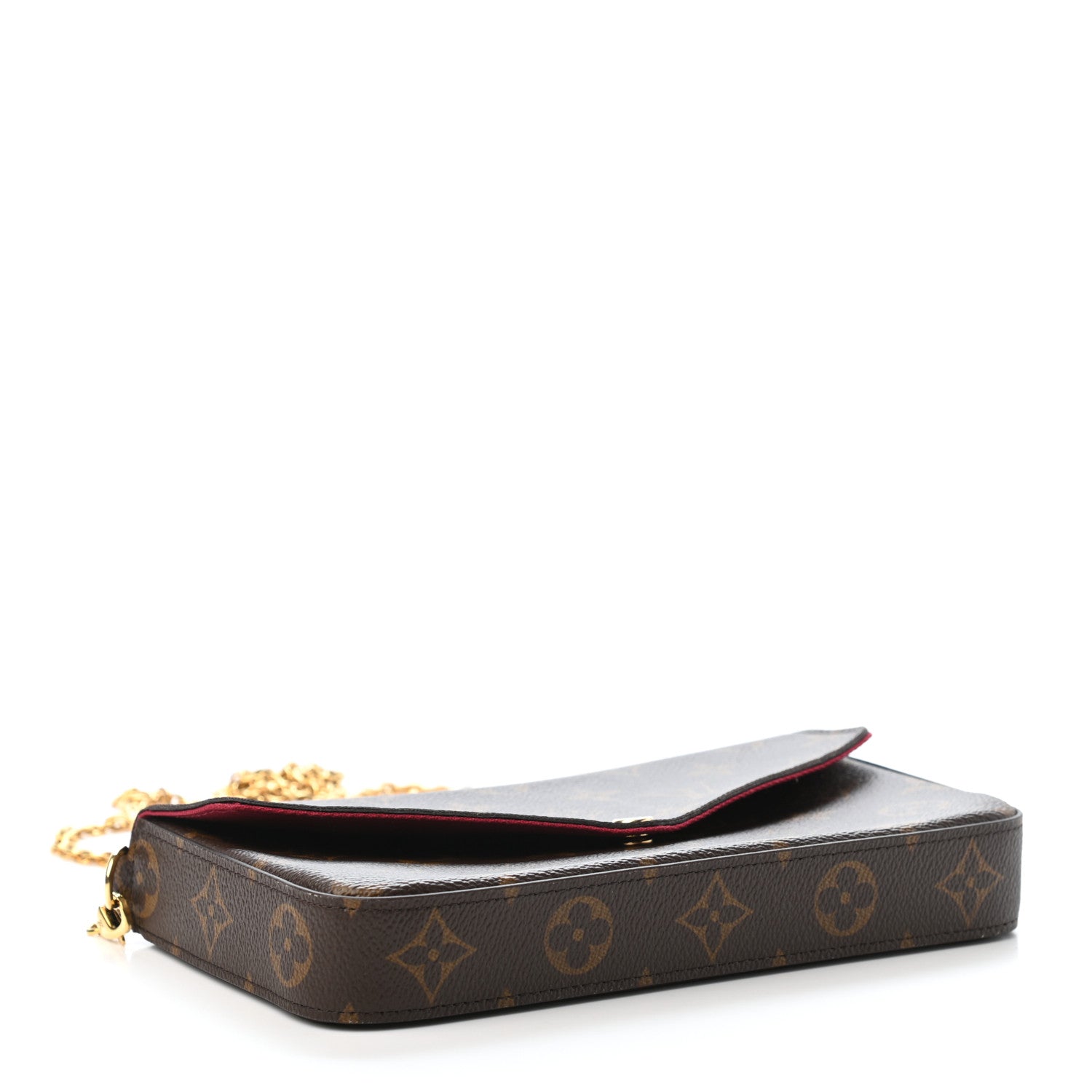 Louis Vuitton Monogram Pochette Felicie Chain Wallet Fuchsia 4 of 5