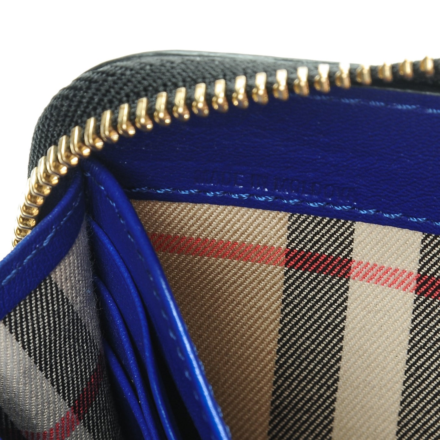Calfskin Ziggy Zip Around Wallet Brilliant Blue