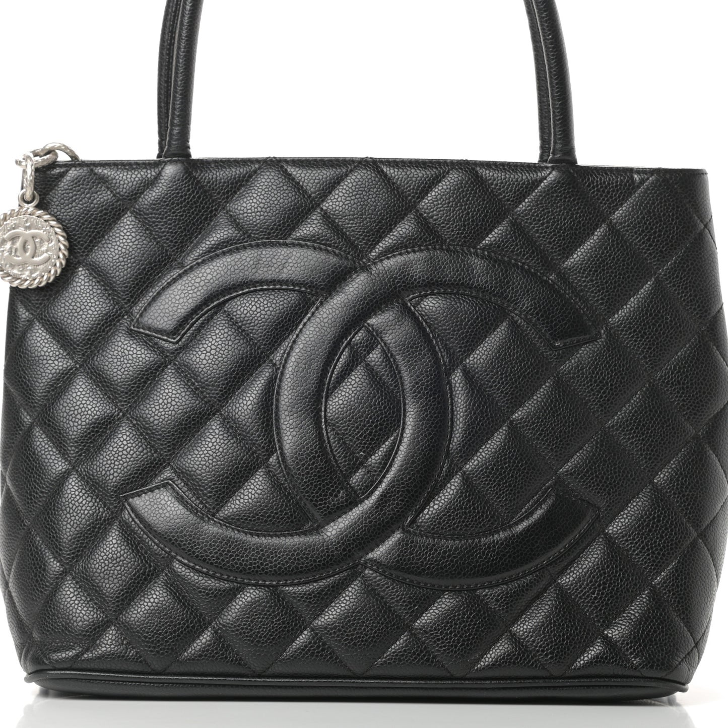 Caviar Quilted Medallion Tote Black