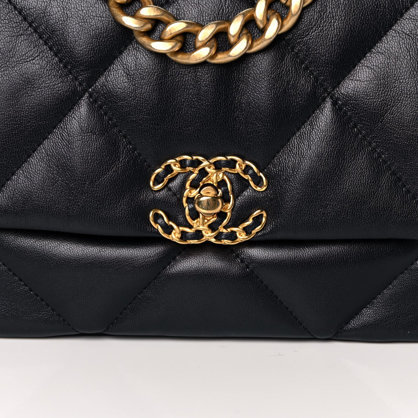 Goatskin Quilted Medium Chanel 19 Flap Navy Blue