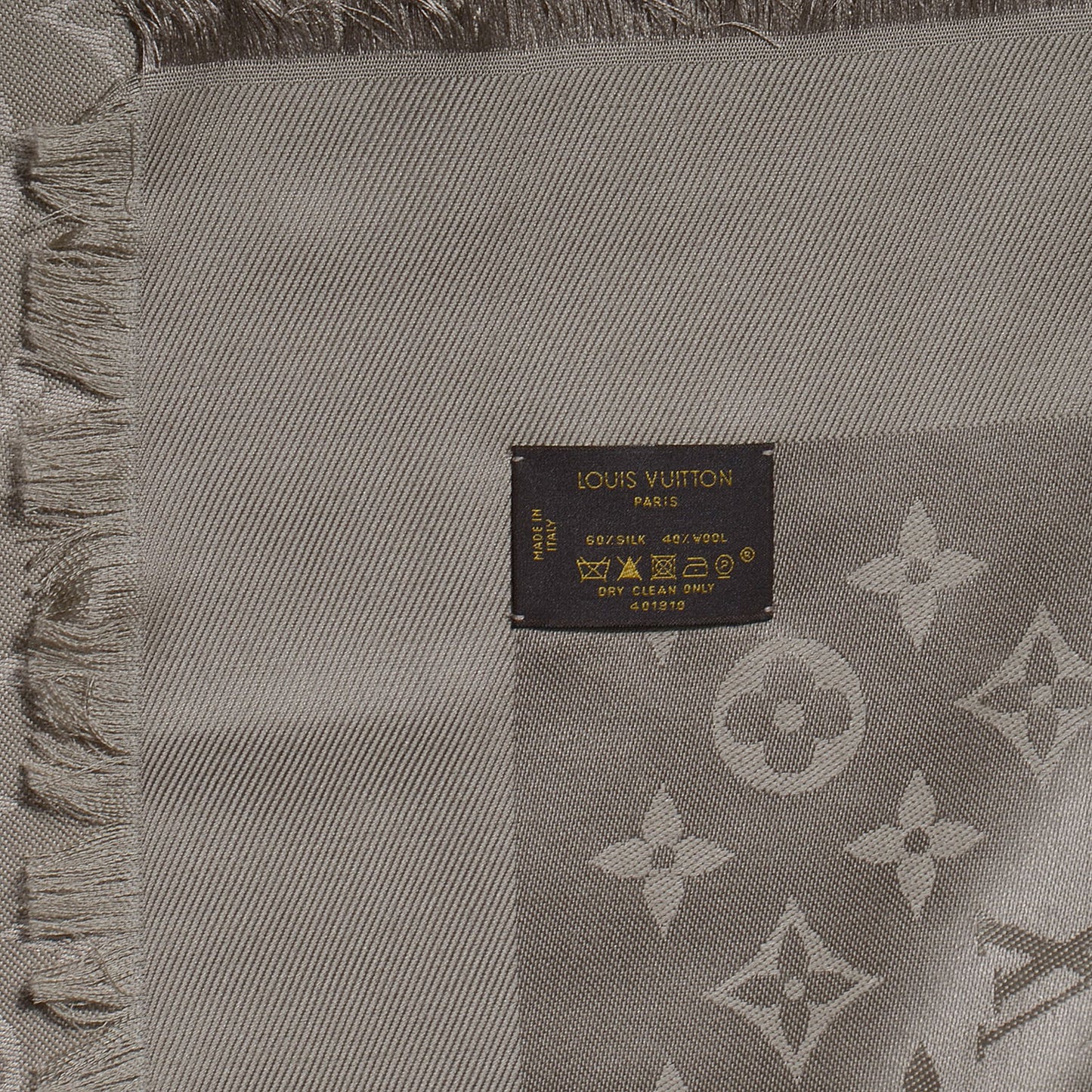 Silk Wool Monogram Shawl Verone