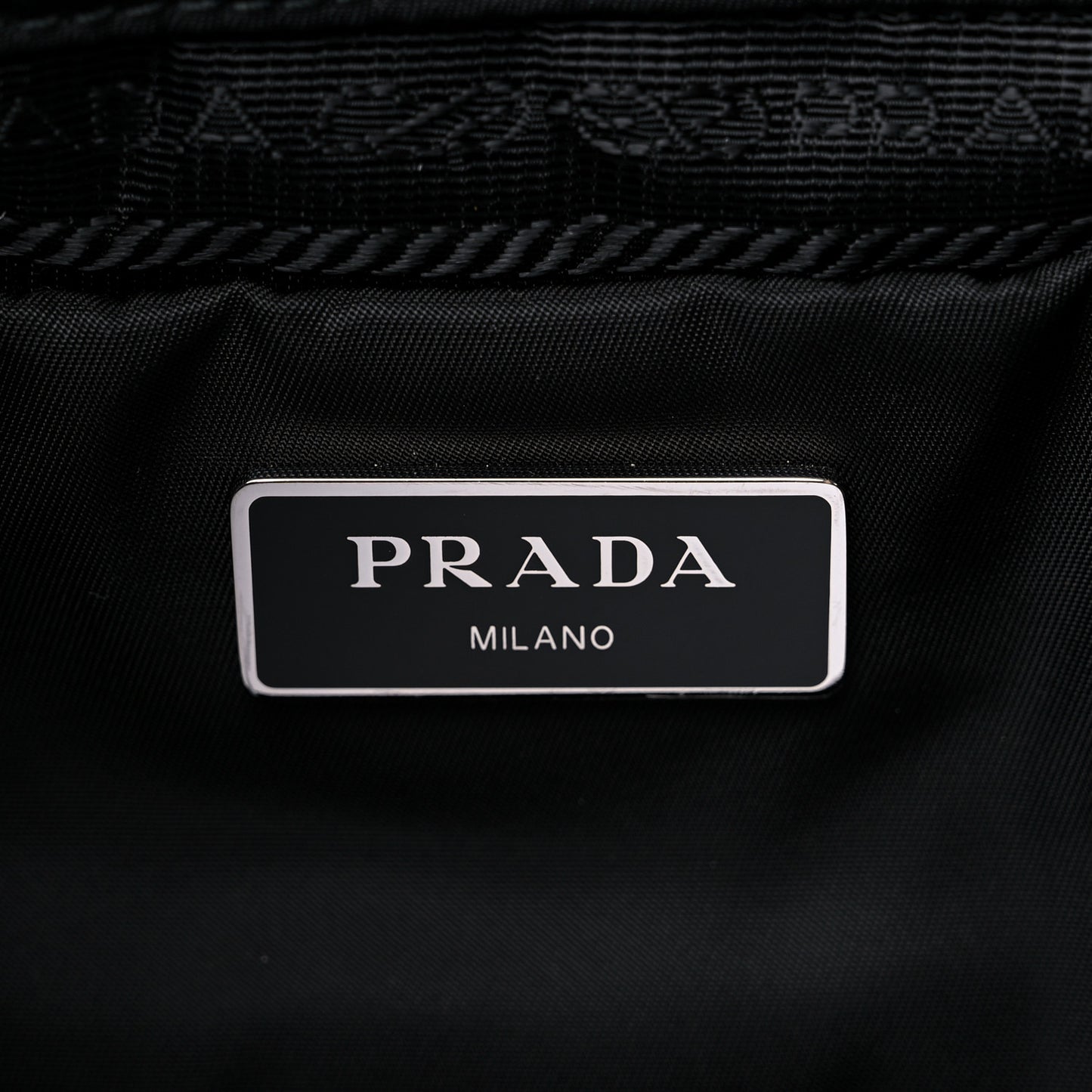 Re-Nylon Nappa Triangle Quilted Padded Small Double Handled Zip Tote Black
