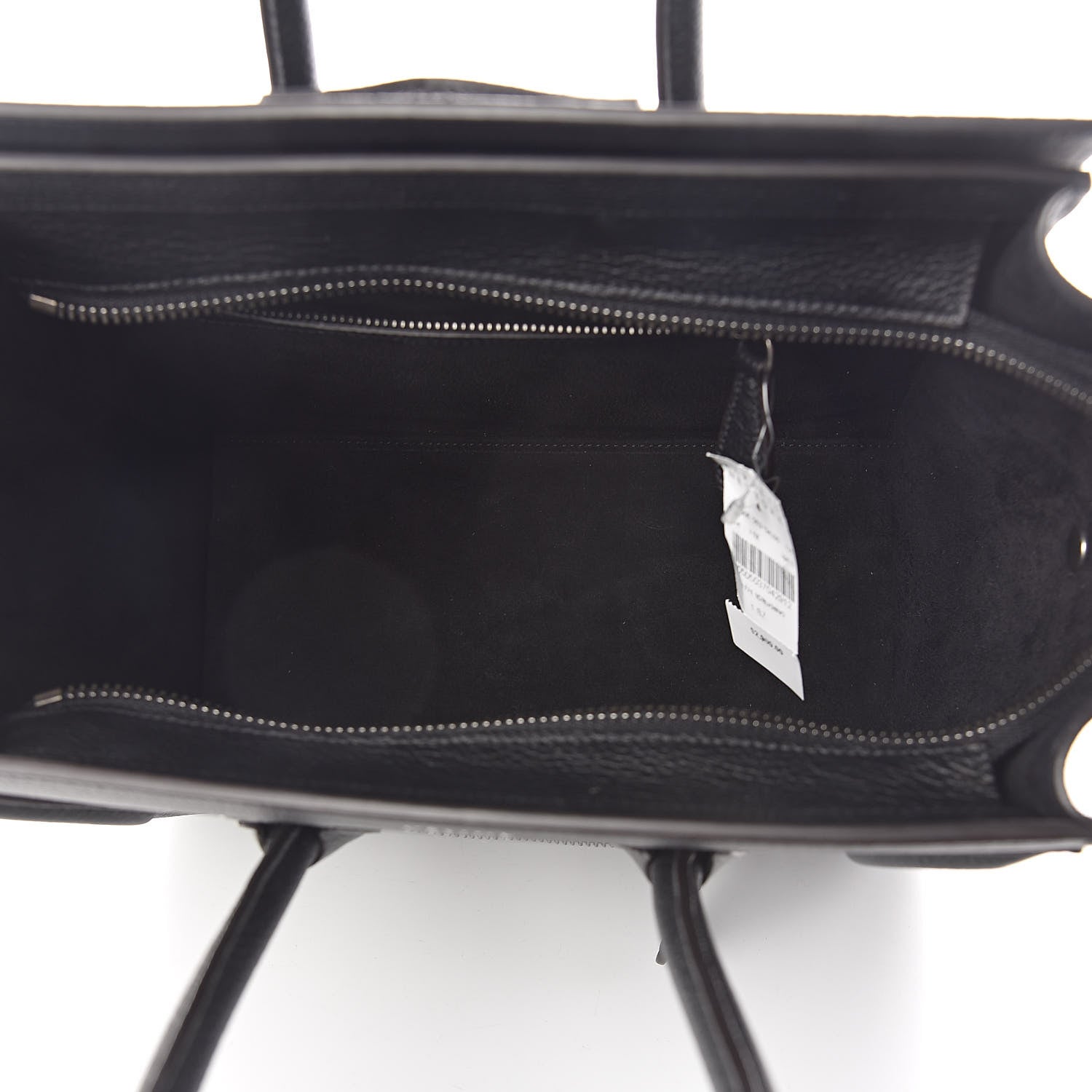 Celine Drummed Calfskin Micro Luggage Black 5 of 9