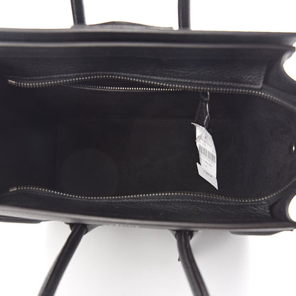 Celine Drummed Calfskin Micro Luggage Black 5 of 9