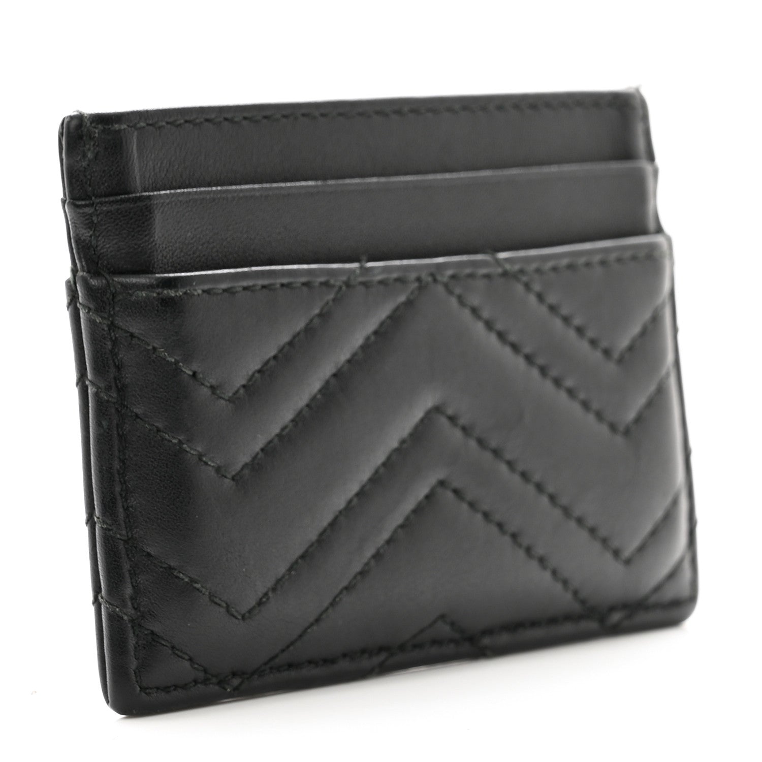 Gucci Calfskin Matelasse GG Marmont Card Holder Black 3 of 7