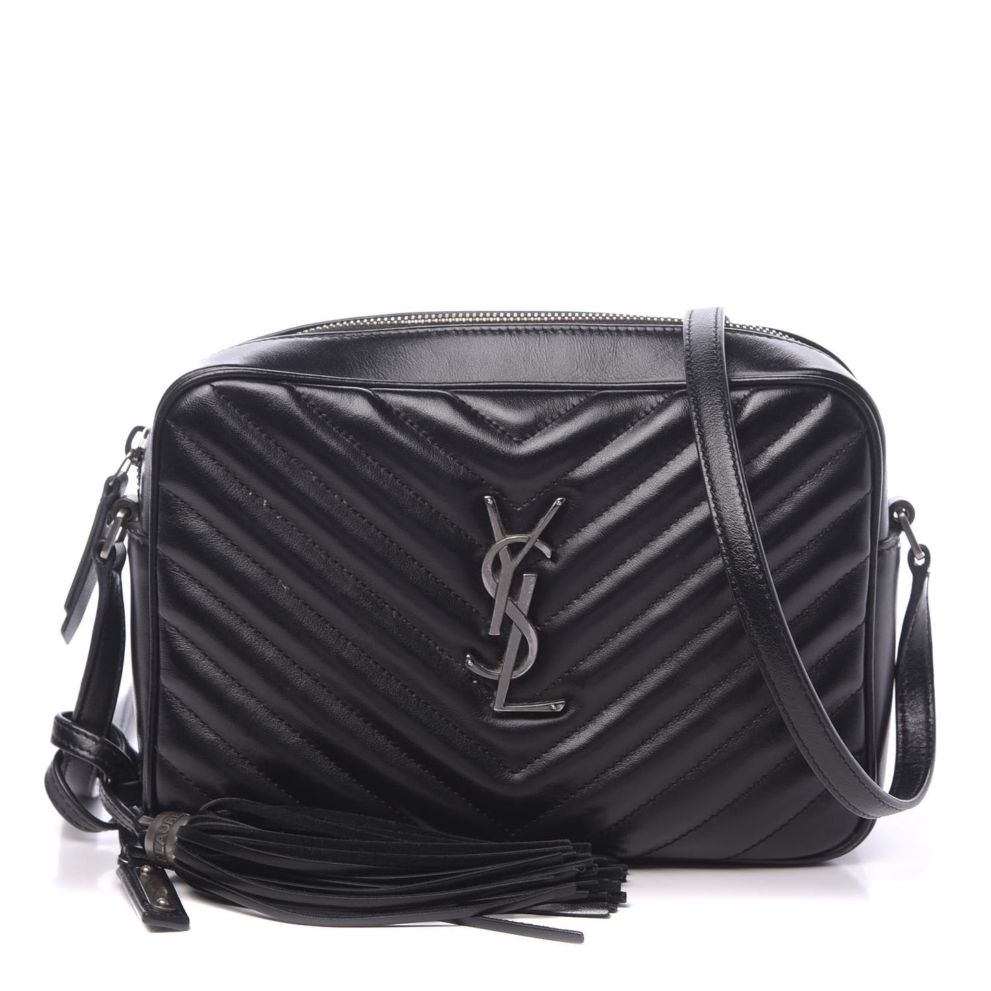 Calfskin Matelasse Monogram Lou Camera Bag Black