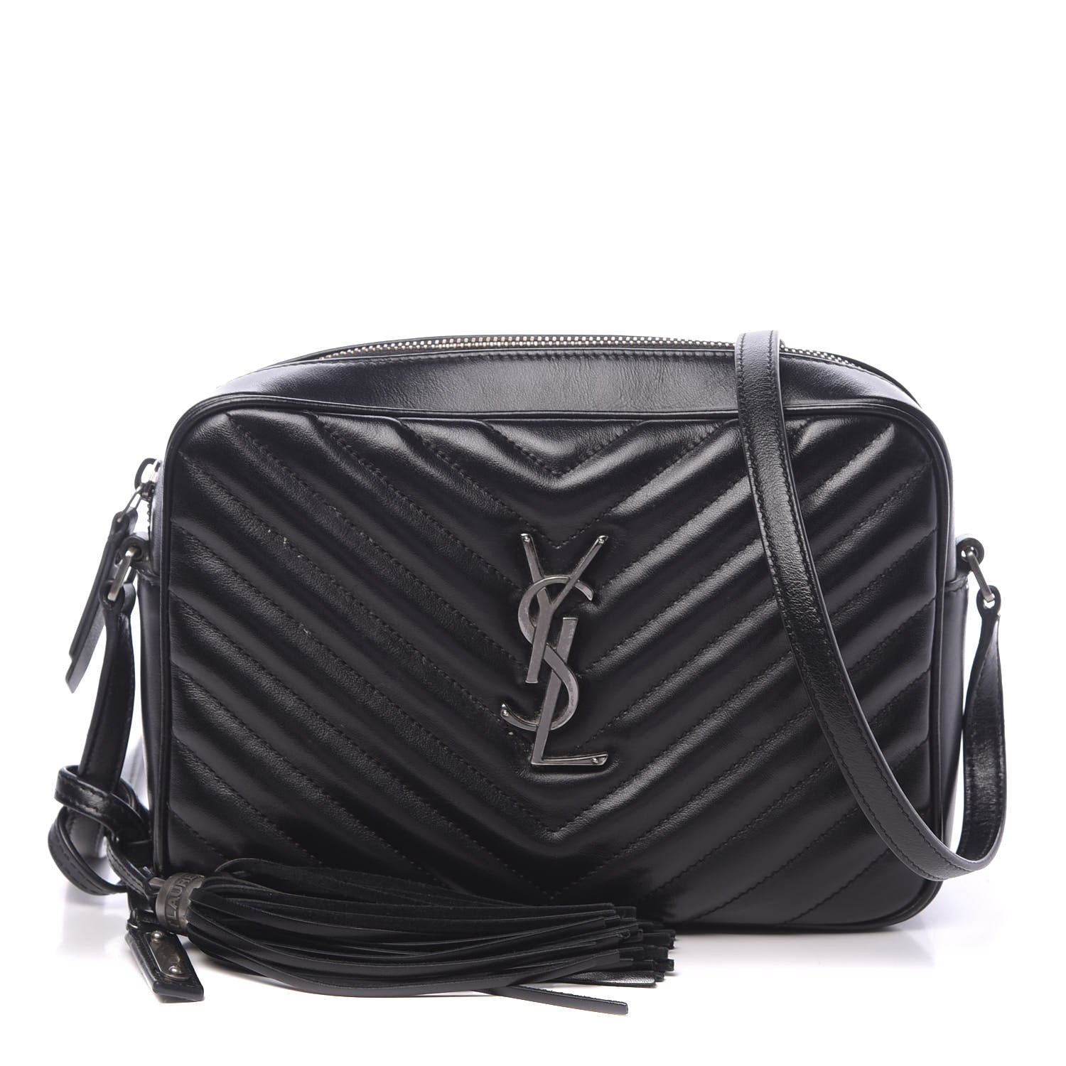 Saint Laurent Calfskin Matelasse Monogram Lou Camera Bag Black 1 of 11