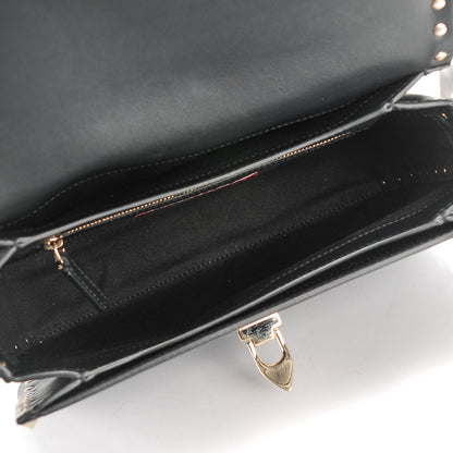 Valentino Garavani Vitello Medium Rockstud Flap Saddle Bag Black 5 of 7