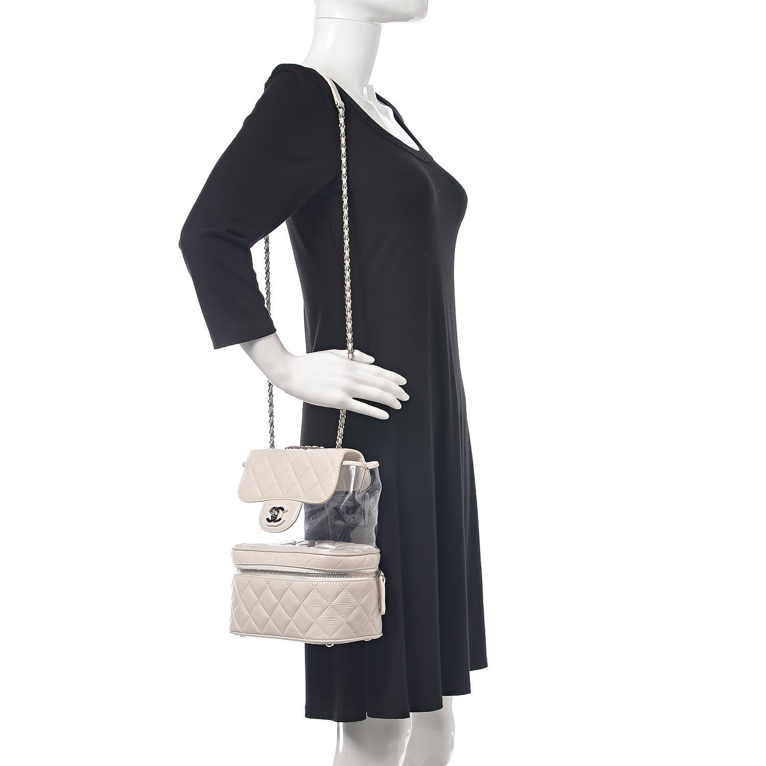 Chanel Crumpled Calfskin PVC Quilted Flap White 2 of 12