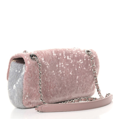 Chanel Sequin Mini Waterfall Flap Pink Blue Yellow 3 of 10