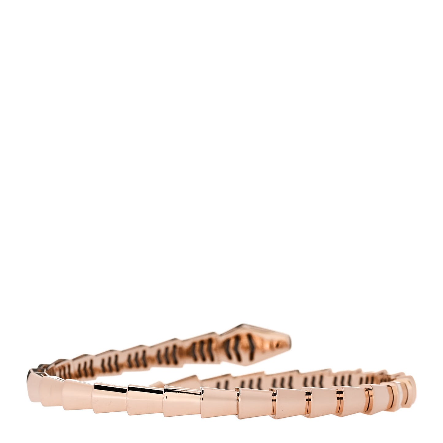 18K Rose Gold Diamond Serpenti Viper Bracelet S