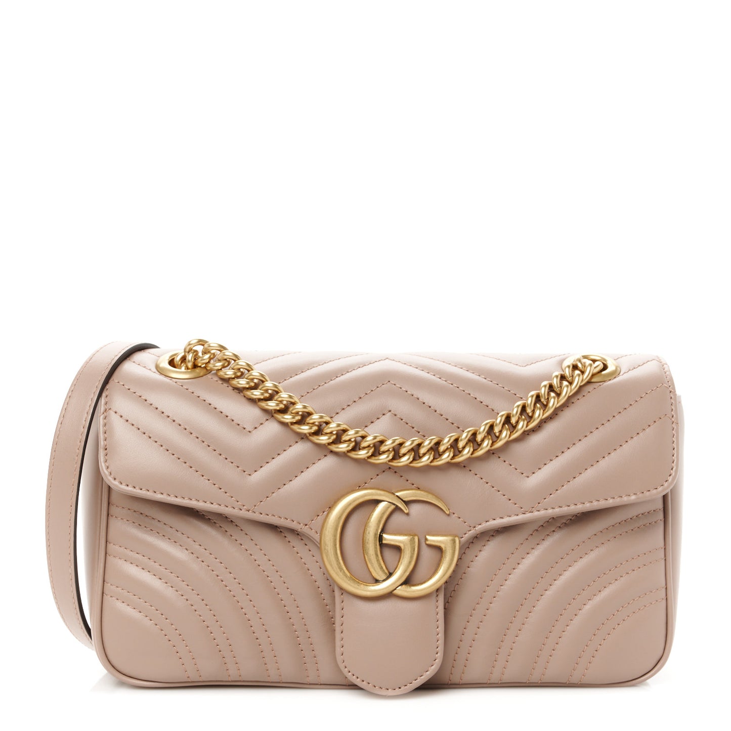 Calfskin Matelasse Small GG Marmont Shoulder Bag Porcelain Rose
