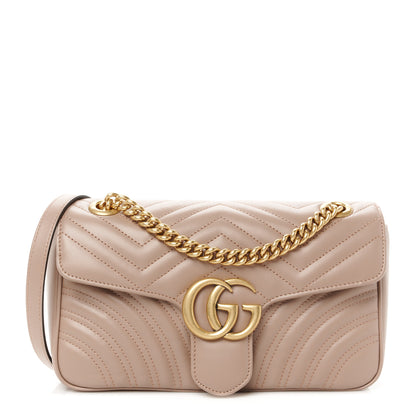 Gucci Calfskin Matelasse Small GG Marmont Shoulder Bag Porcelain Rose 1 of 11