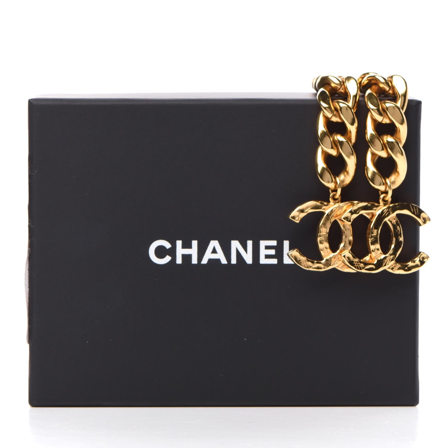 Chanel Metal CC Pick Drop Earrings Gold 5 of 5