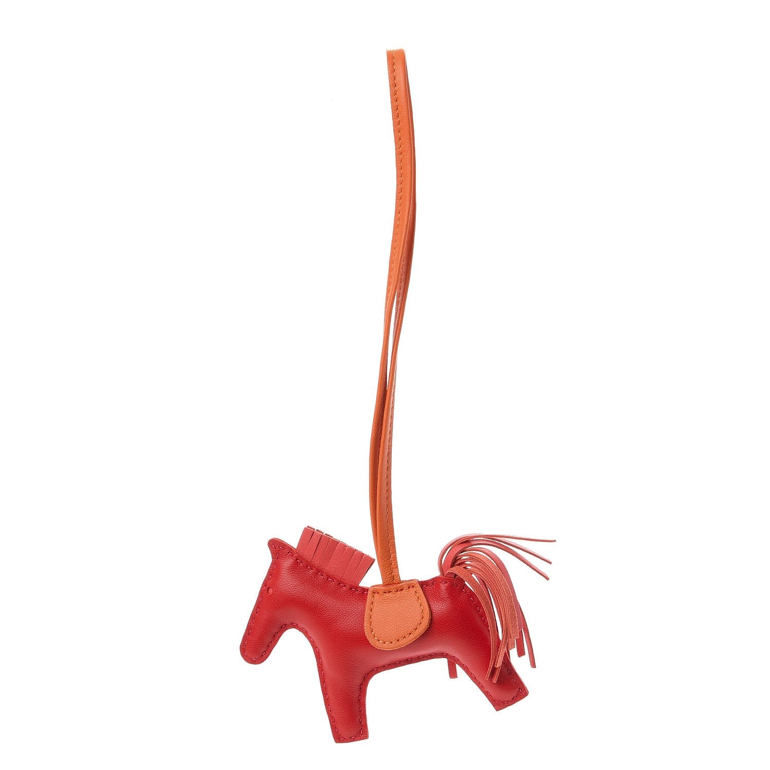 Hermes Milo Lambskin Grigri Rodeo Horse Bag Charm PM Rouge Rose Indien Jaipur Feu 1 of 4