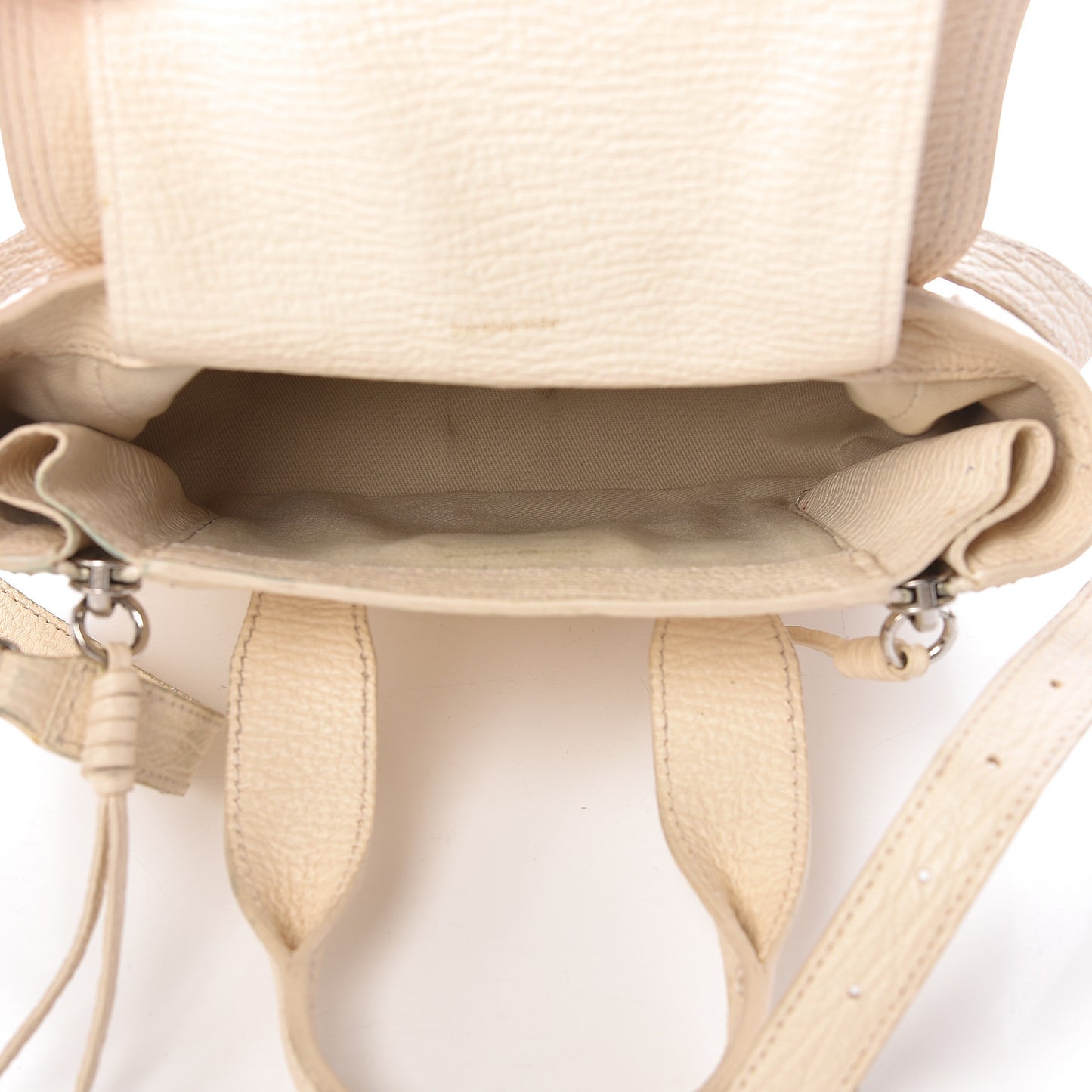 3.1 Textured Calfskin Mini Pashli Satchel Milk