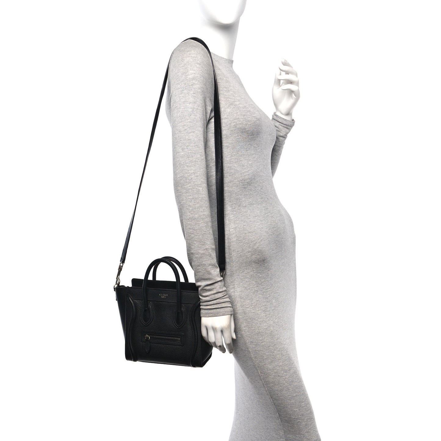 Drummed Calfskin Nano Luggage Black