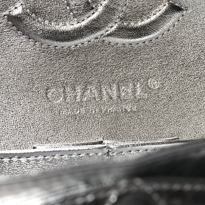 Chanel Hammered Metallic Calfskin Quilted Small Double Flap Silver 6 of 13