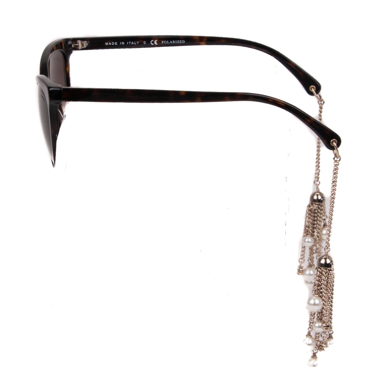 Chanel Acetate Polarized Fantasy Pearl Cat Eye Sunglasses 5341-H-A Tortoise 3 of 6